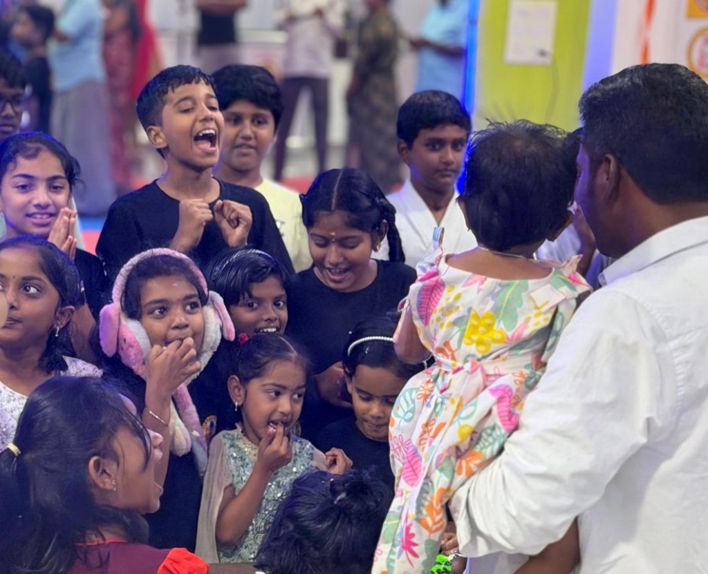 Children at a community event